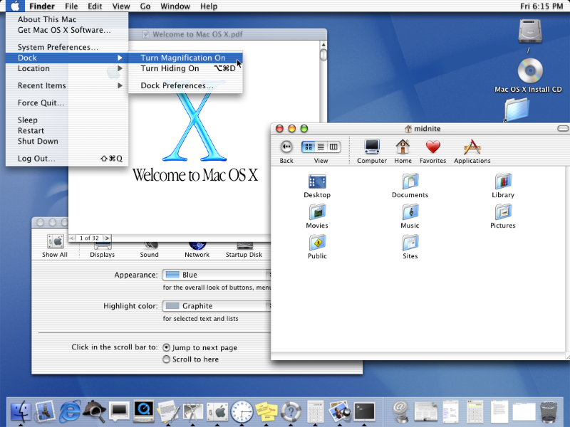 Mac OS X Blue Interface